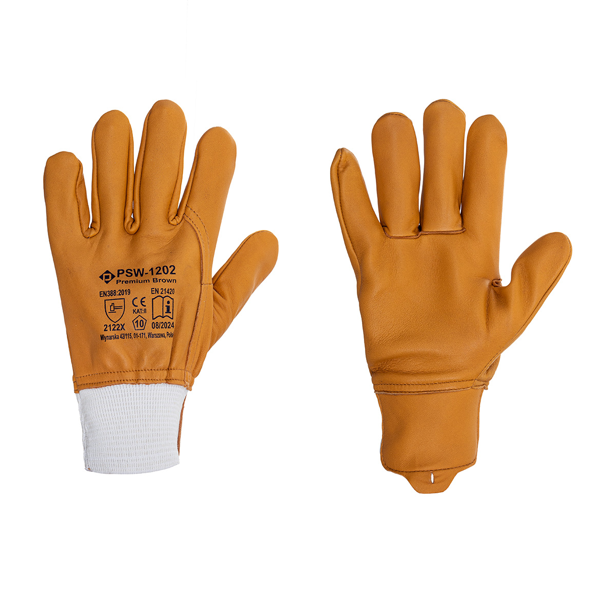 PSW-1202 Premium Brown Rękawice Całoskórzane